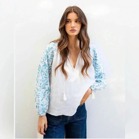 NWT MARSEA VOYAGEUR Palermo Embroidered Blouse / Size Small / - Picture 1 of 7